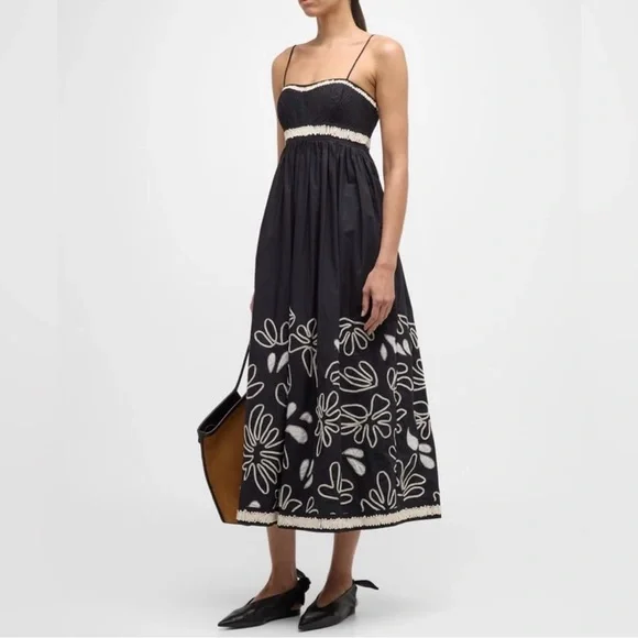 Ulla Johnson New Hollis Embroidered Cotton Long Dress Size 10 - Picture 7 of 16